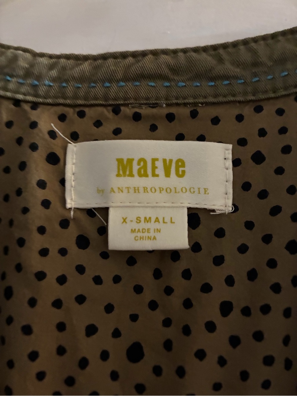 Anthropologie Maeve Olive Green Relaxed Fit Dress, XS/S - Picture 2 of 3